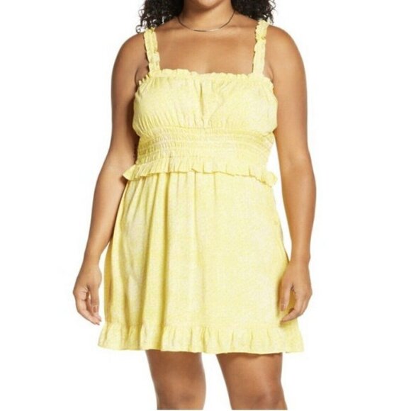 Nordstrom BP Sundress Mini Dress Plus Size 1X Yellow & Pink Sleeveless NEW - Picture 4 of 12